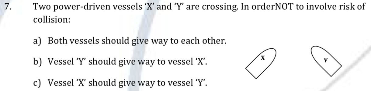 Navigation Question on Mariners' Exam